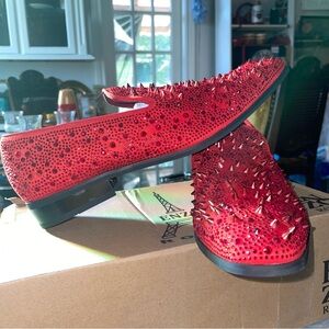 New Red Spiked Loafers (Enzo Romeo ) luxurious dress shoe
